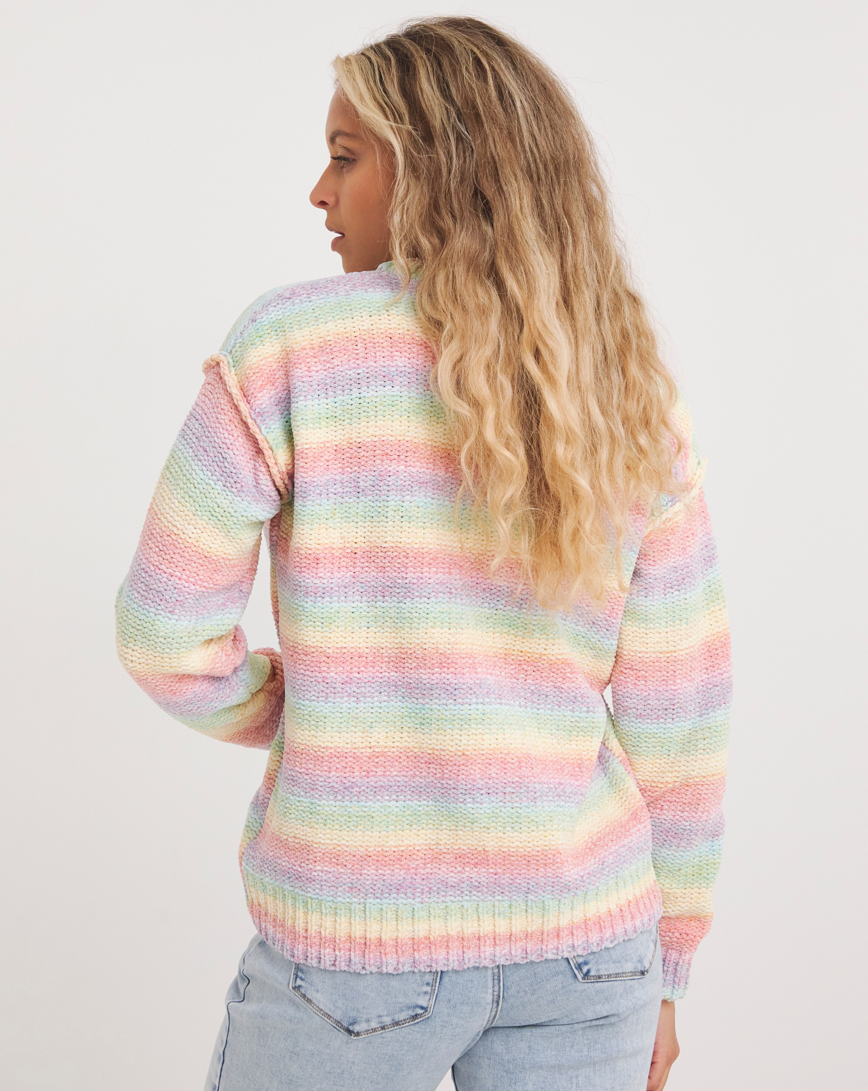 Rainbow hotsell chenille sweater