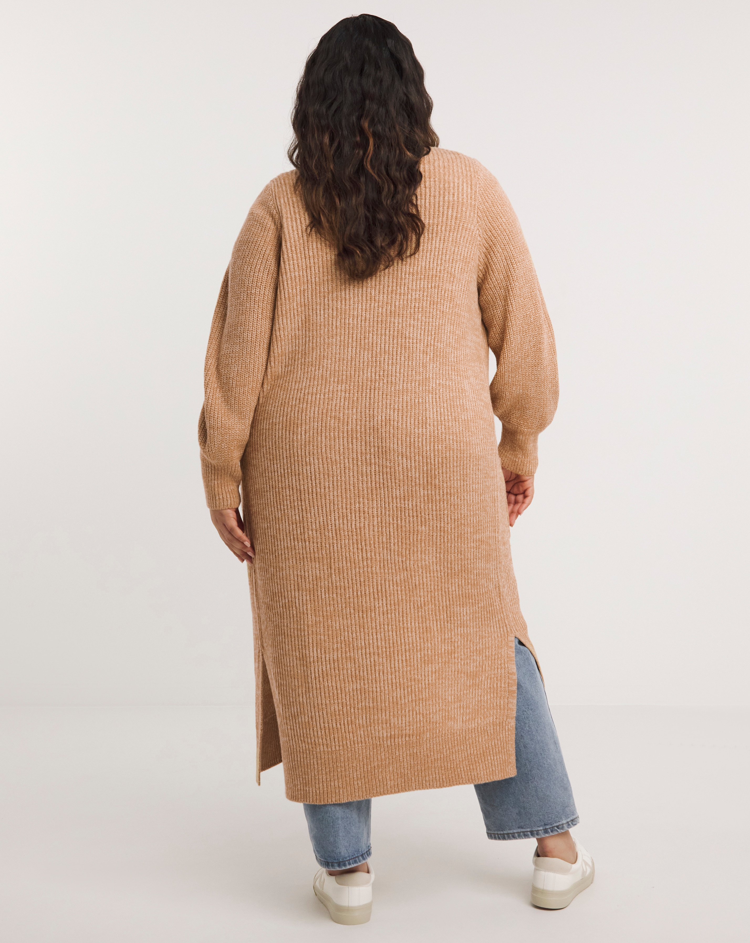 Camel maxi cardigan sales