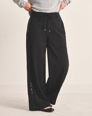 Simply Be Side Stripe Wide Leg Trousers - Image 3