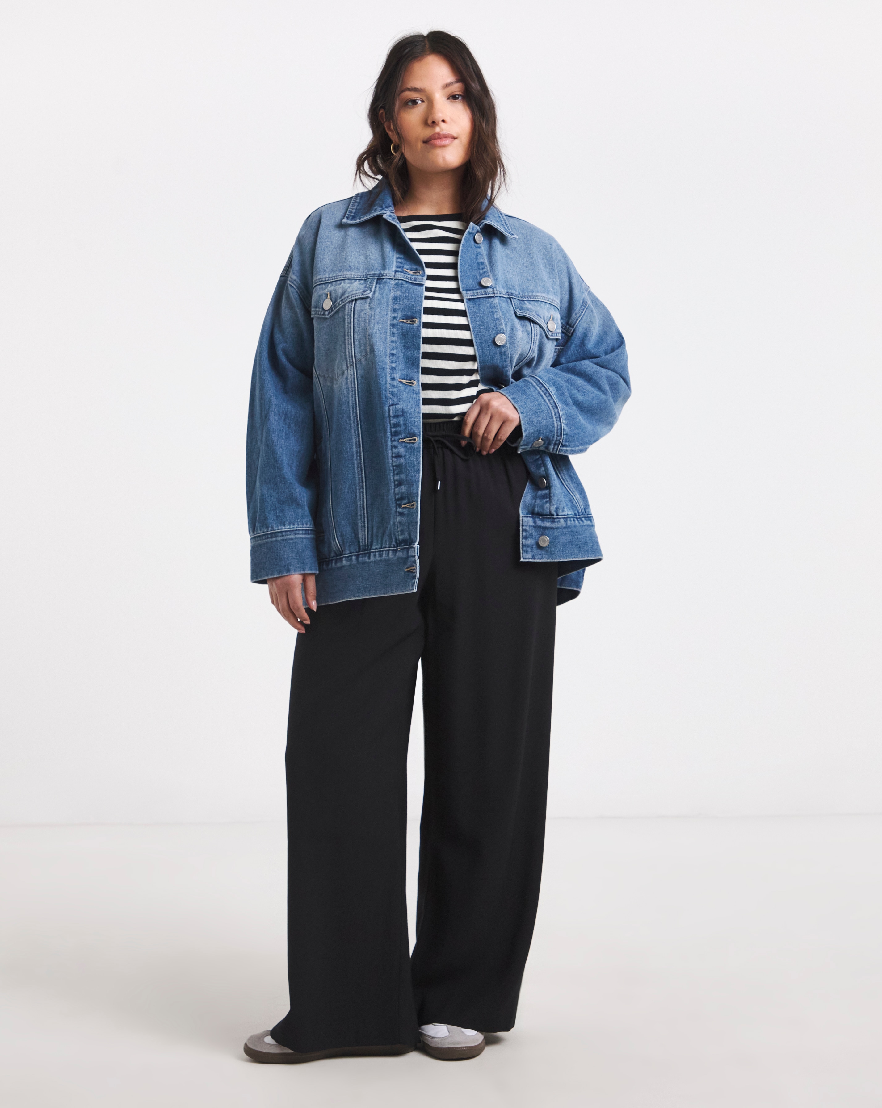 Simply Be Black Wide Leg Trousers