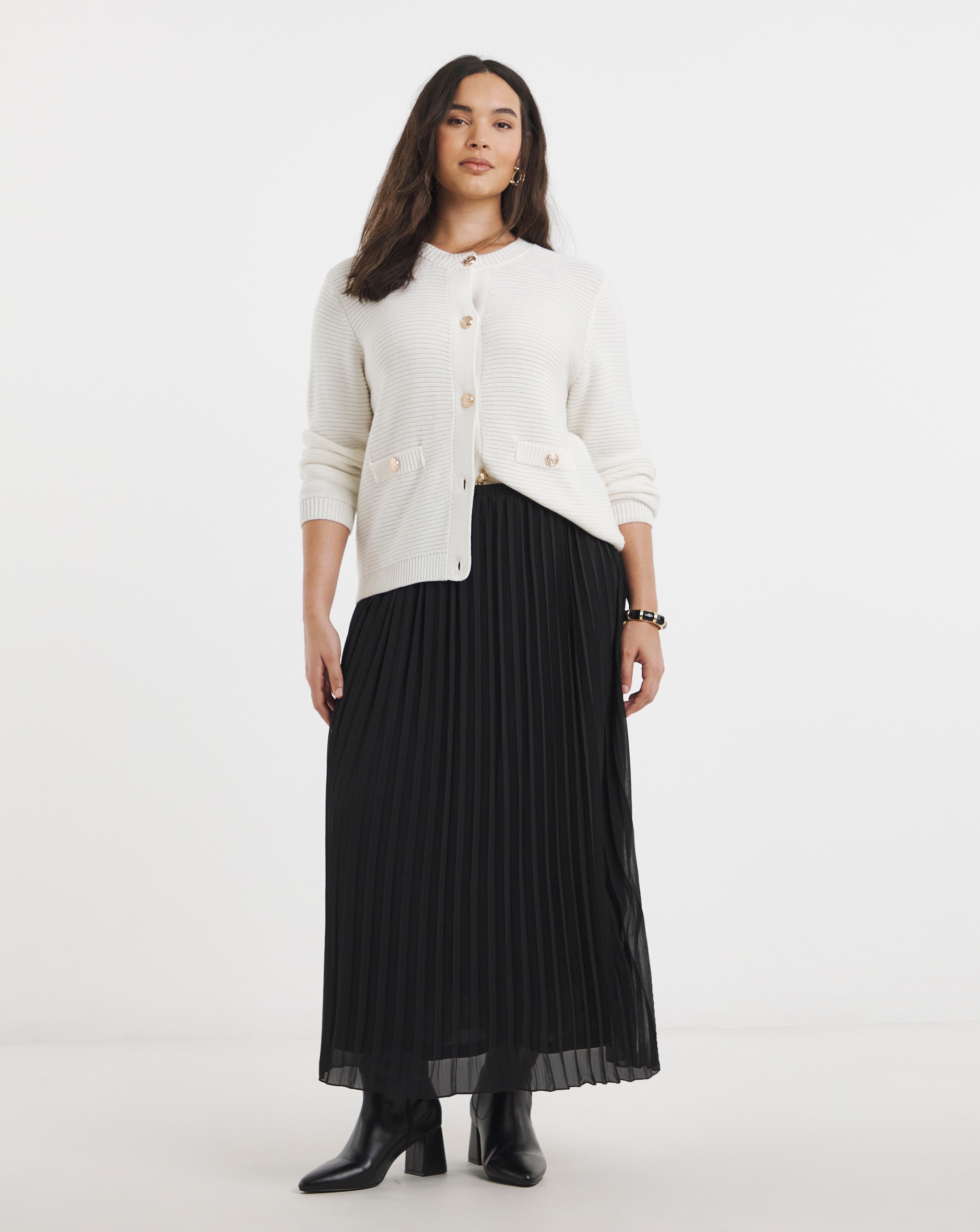 New In - Simply Be Pleated Chiffon Midaxi Skirt