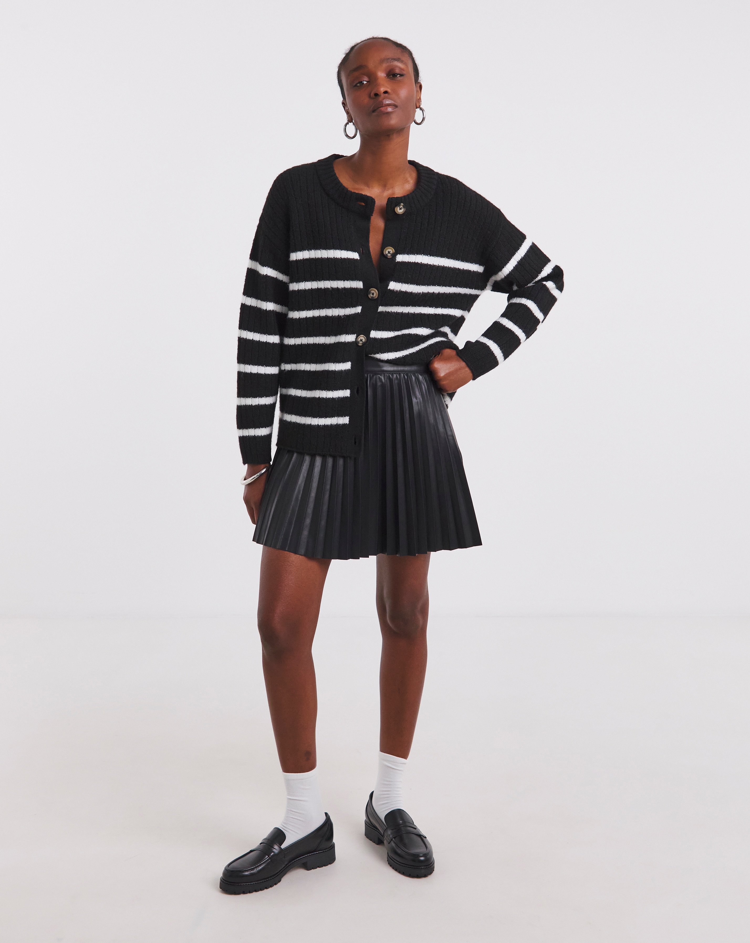 Simply Be Pu Pleated Mini Skirt