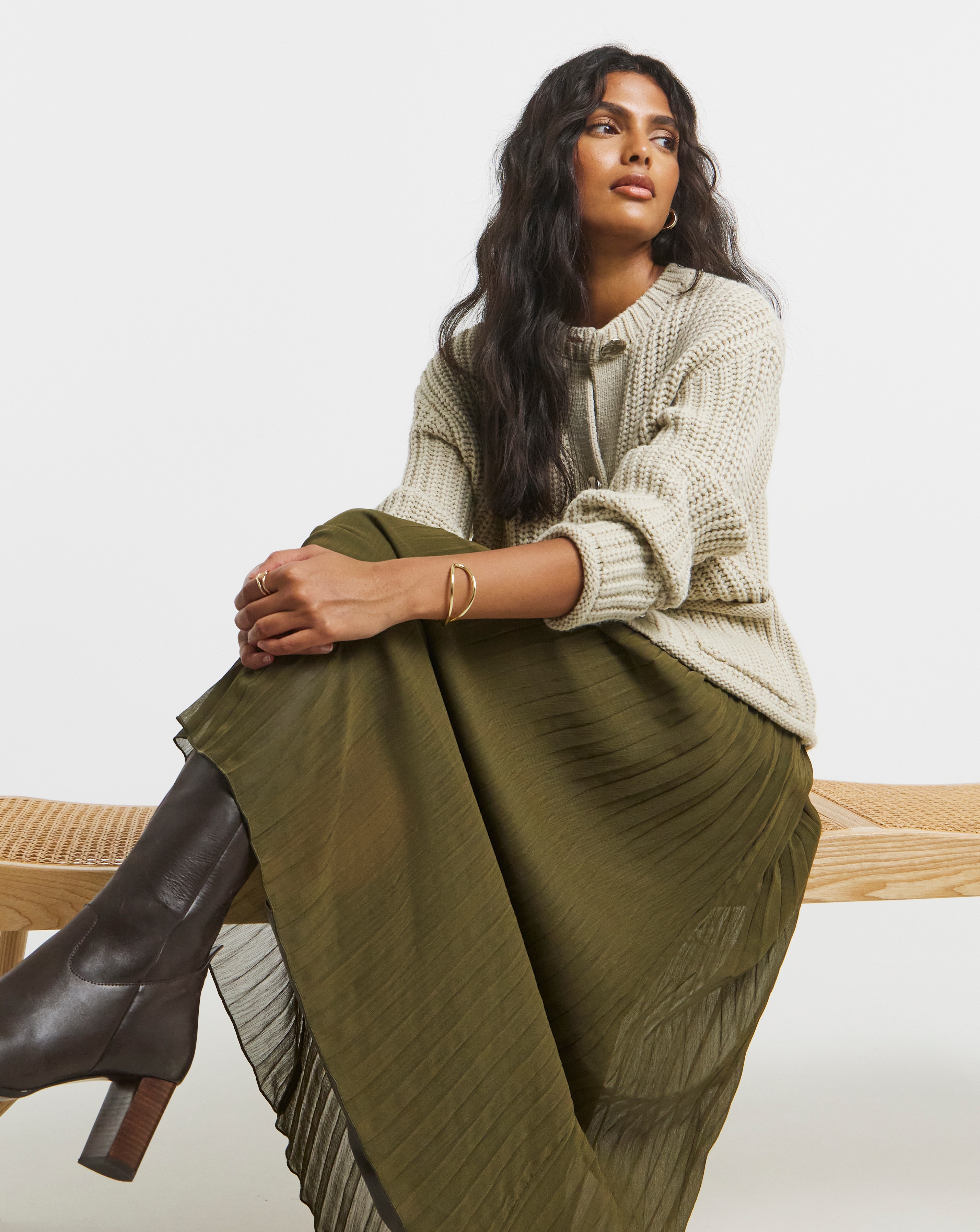 Simply Be Pleated Chiffon Midaxi Skirt