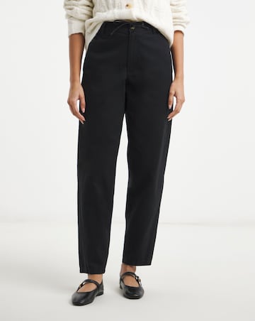 Black Adjustable Popper Detail Peg Leg Trouser