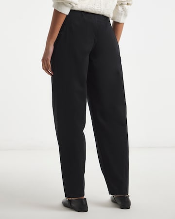 Black Adjustable Popper Detail Peg Leg Trouser