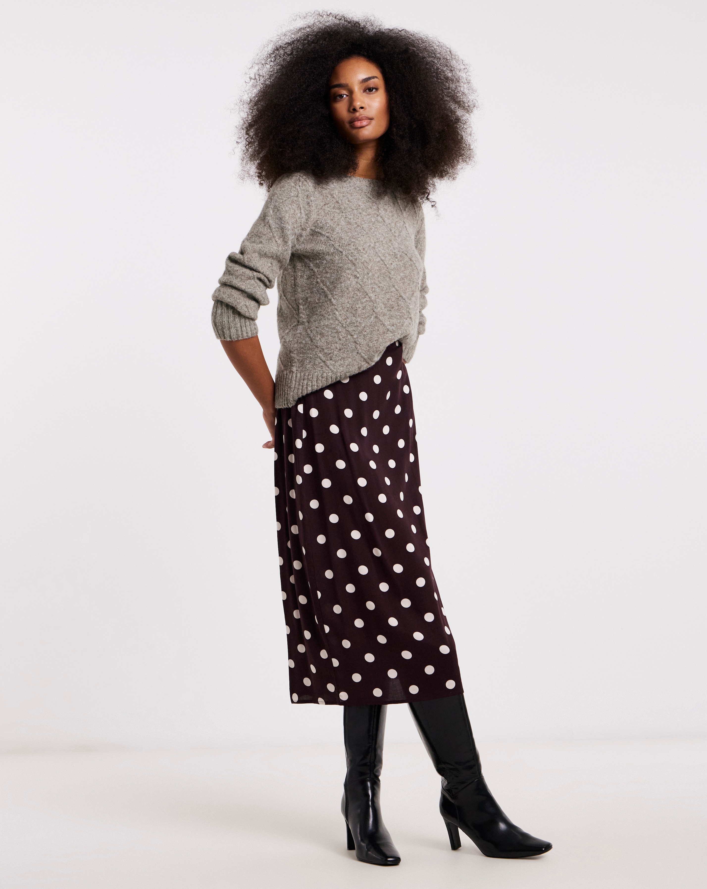 Simply Be Chocolate Spot Midaxi Skirt
