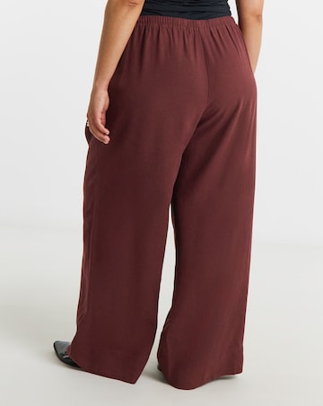 Wine Pleat Front Palazzo Trouser