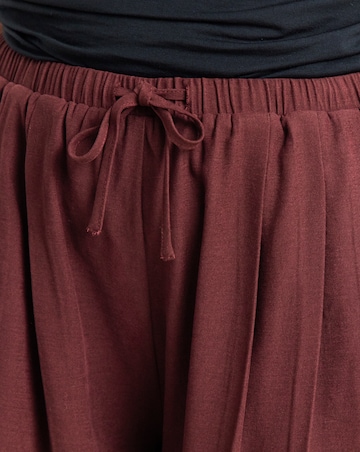 Wine Pleat Front Palazzo Trouser