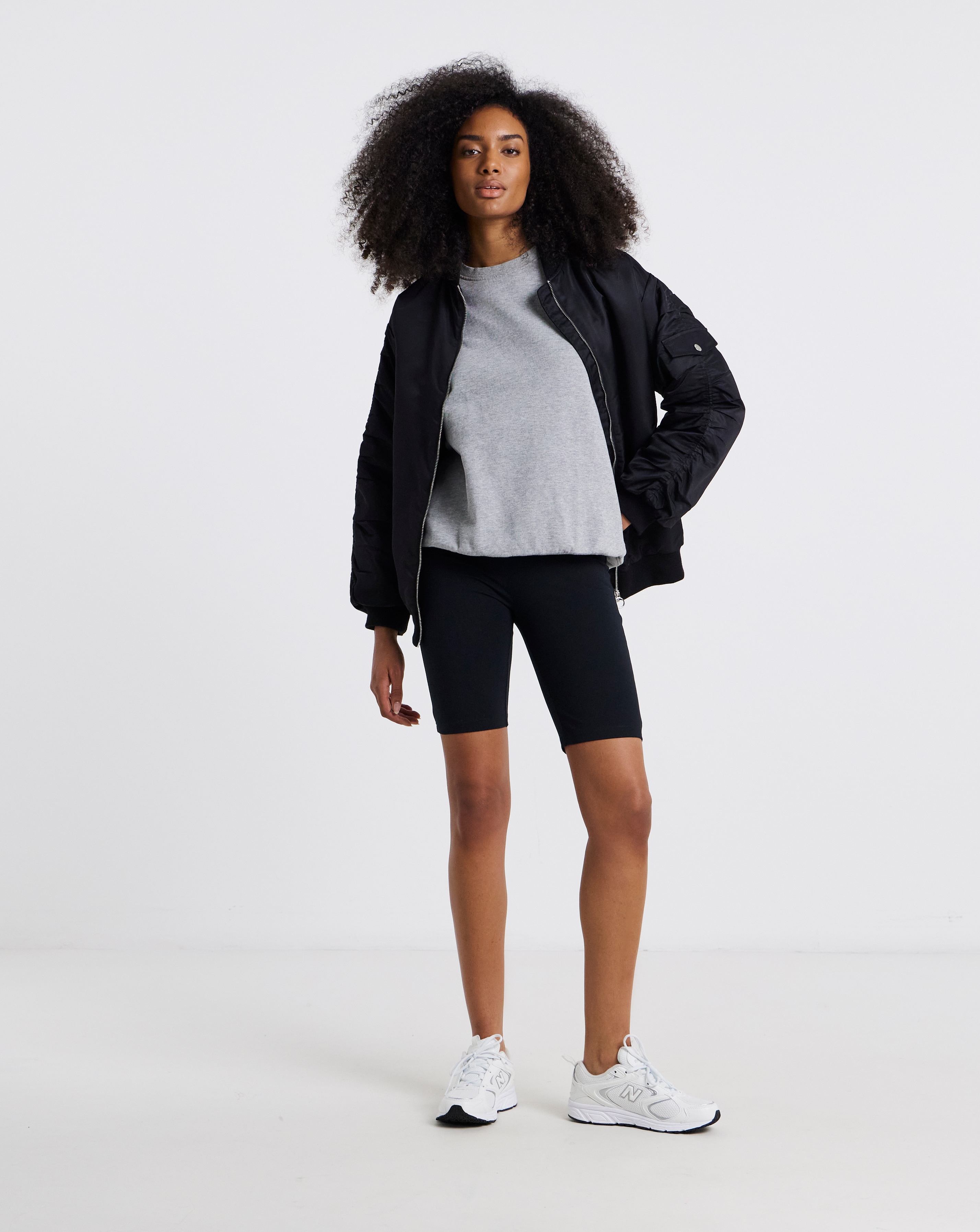 New In - Black Cotton Cycling Short