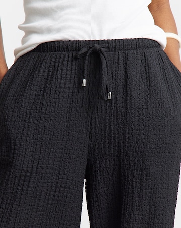 Black Jersey Textured Balloon Trouser