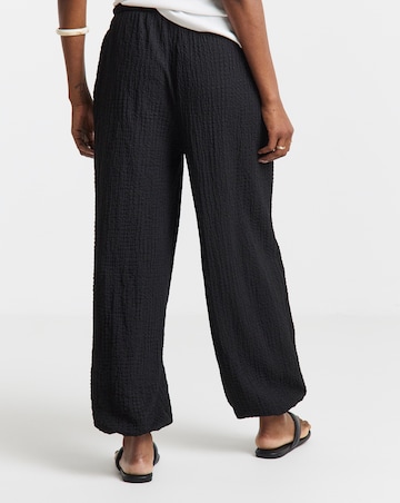 Black Jersey Textured Balloon Trouser