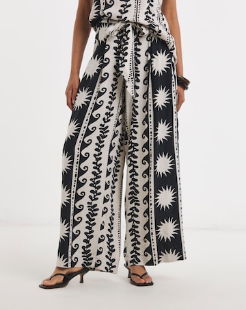 Mono Printed Palazzo Trouser
