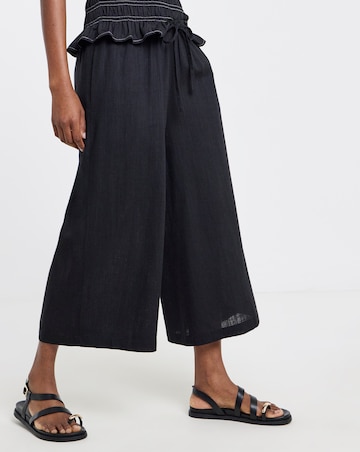Black Linen Culotte