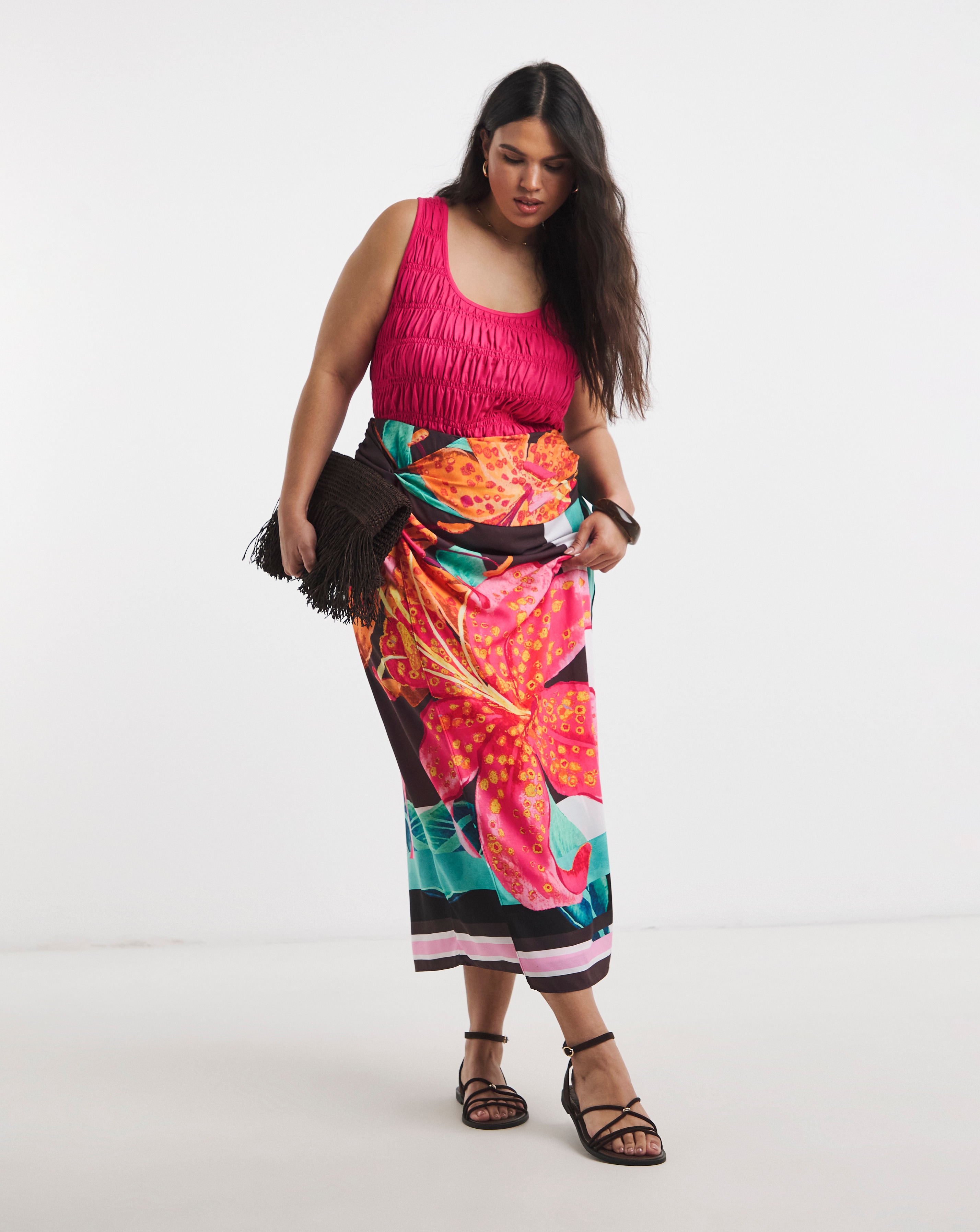 New In - Floral Wrap Skirt