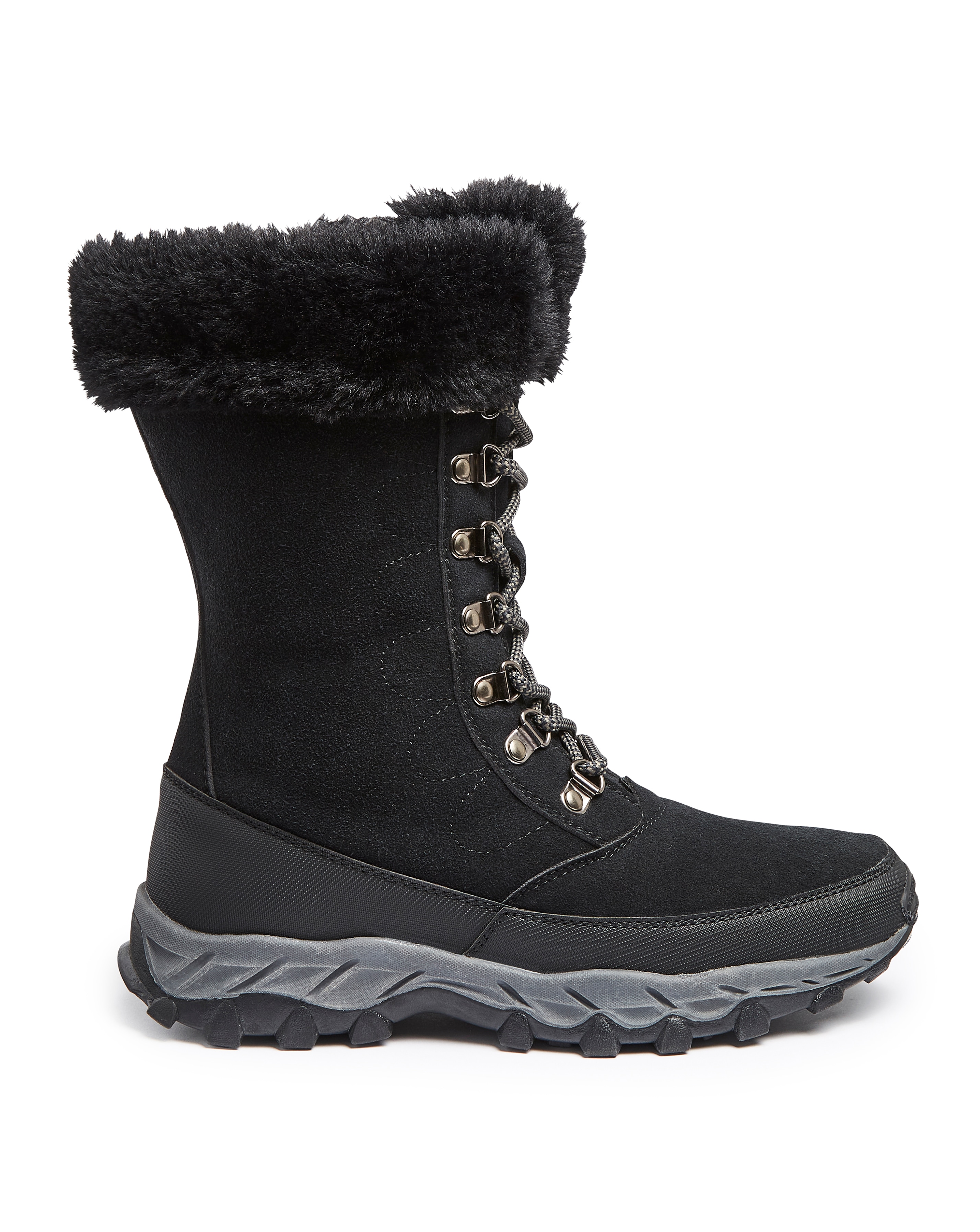Ladies Snow Boots with Faux Fur Trim Wide E Fit Simply Be
