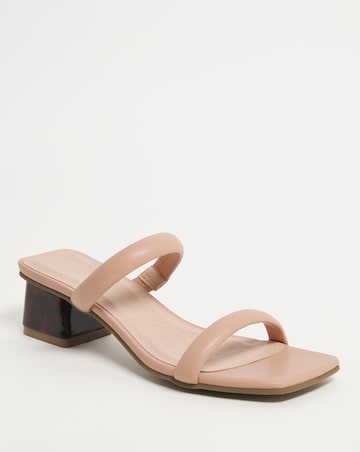 Tortoise Heel Mule Sandal - Extra Wide Fit (EEE)