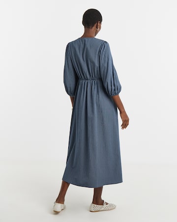 Stripe Button Detail Tea Dress