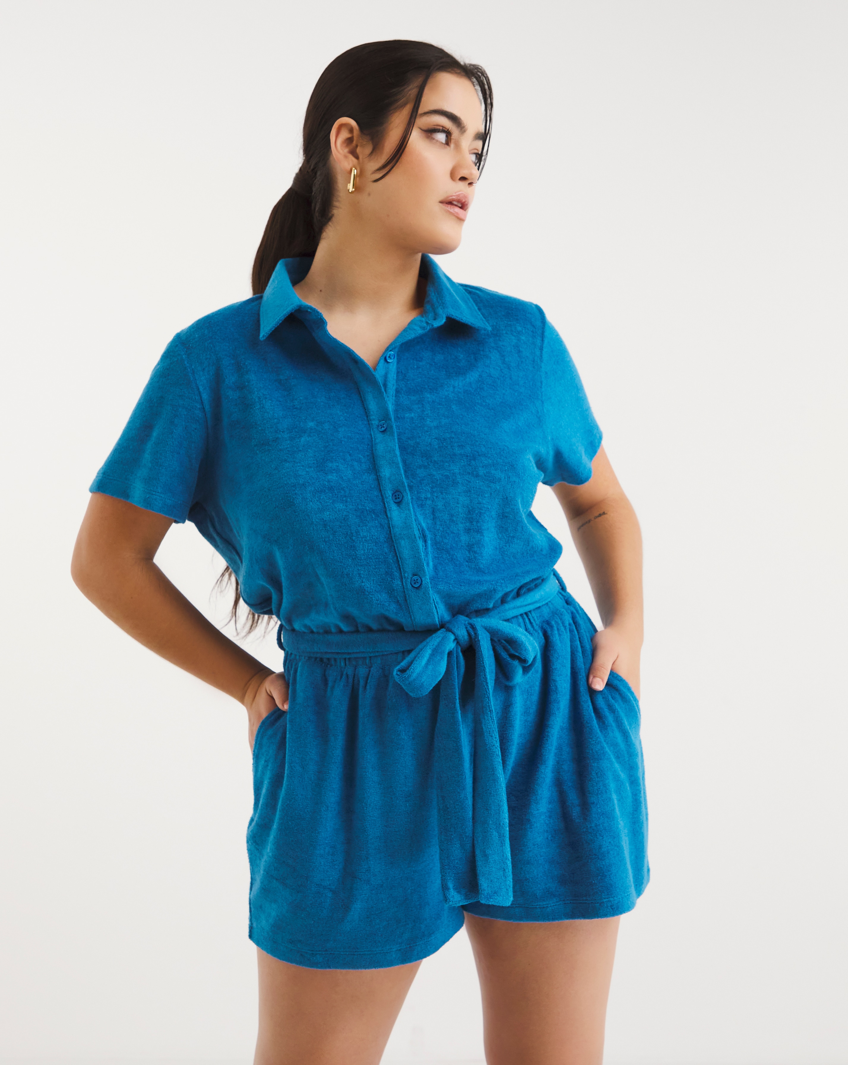 Cotton Towelling Playsuit Simply Be