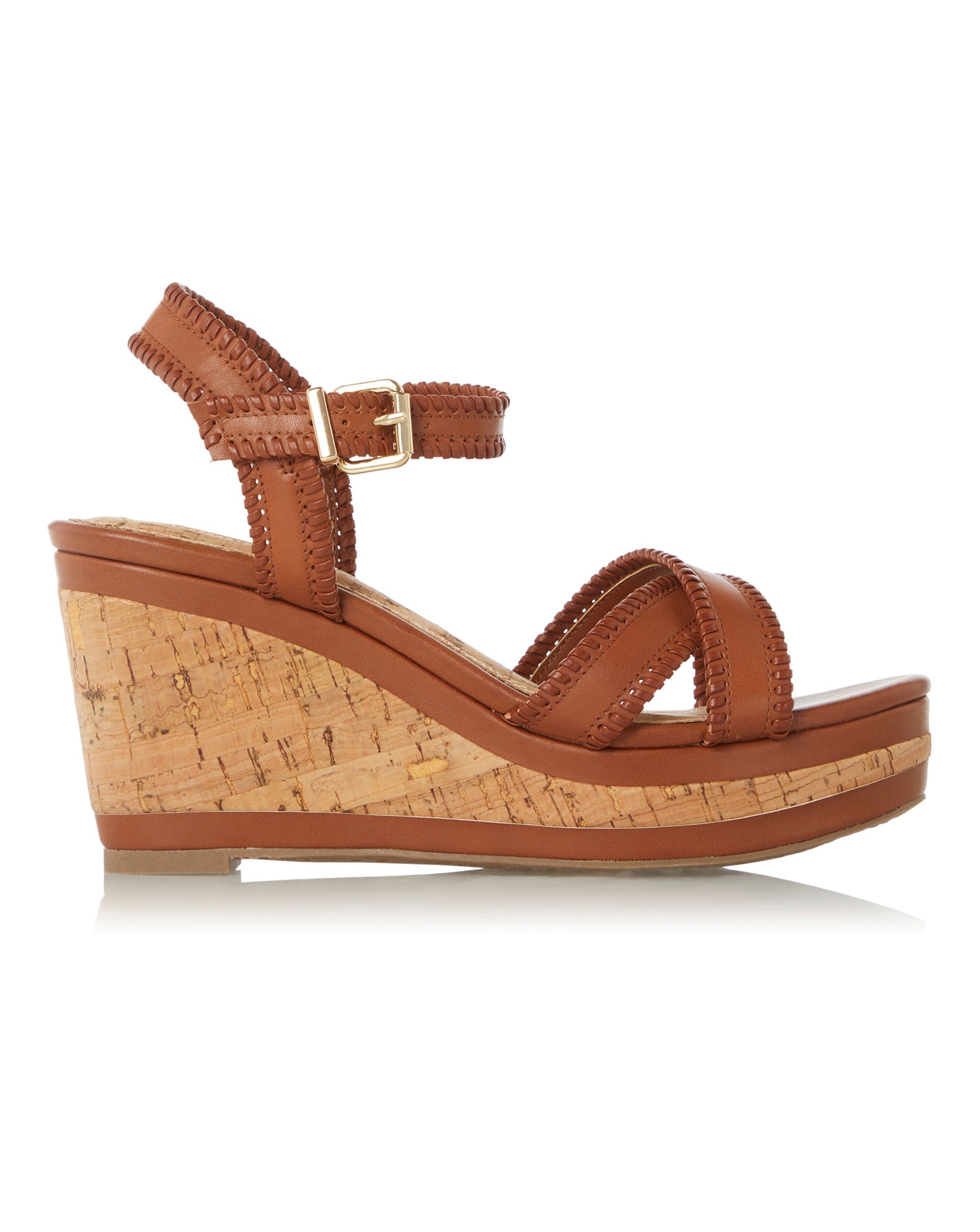 Dune Karm Cork Wedge Sandals Standard D Fit | Simply Be