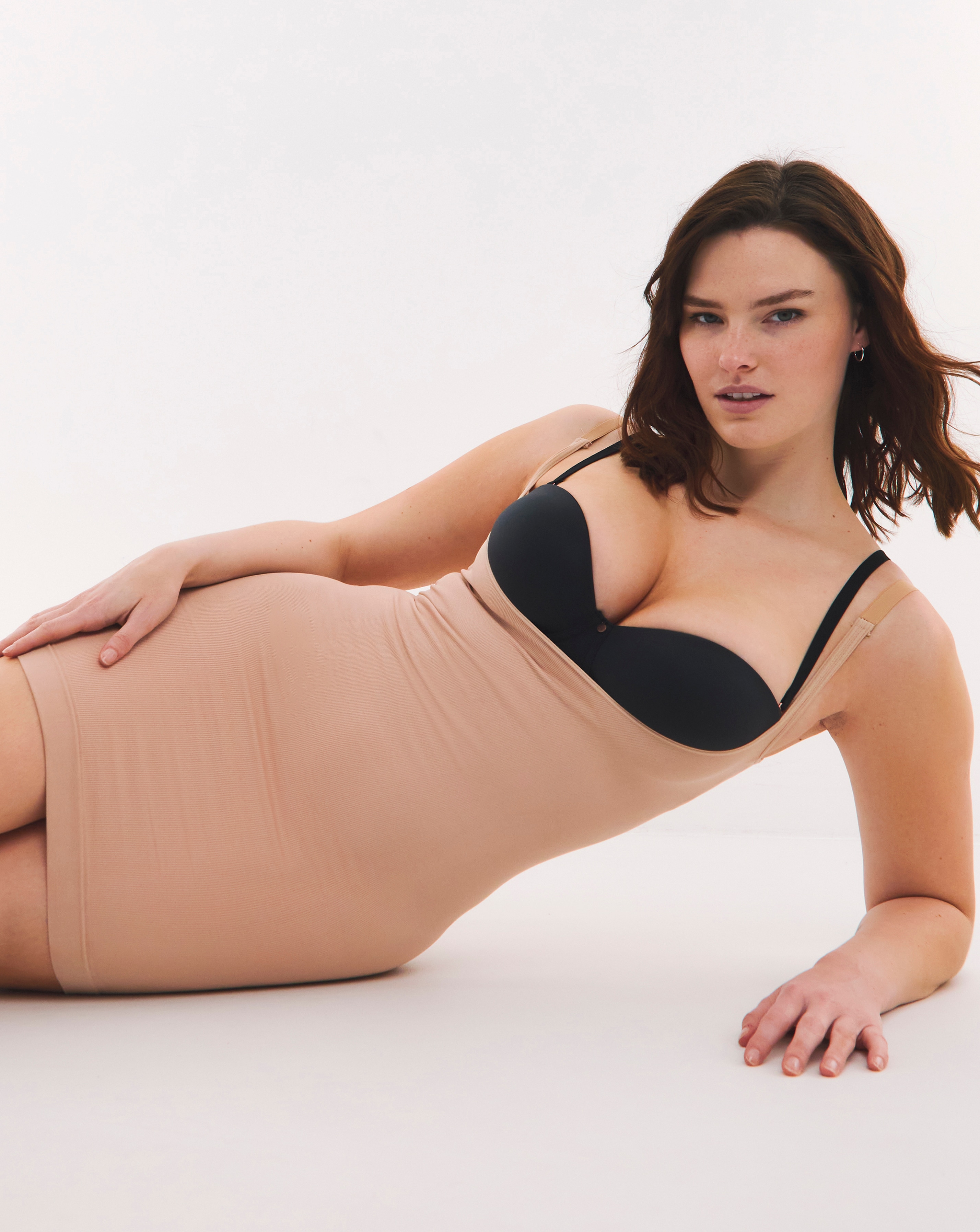 MAGISCULPT Plus Size Wear Your Own Bra Seamfree Control Slip In Almond | UK Size 20/22 Women's