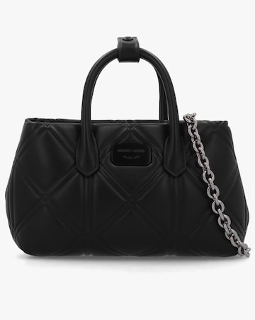 Emporio Armani Diamond Quilt Black Mini Tote Bag