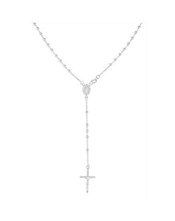 Sterling Silver Rosary Necklace