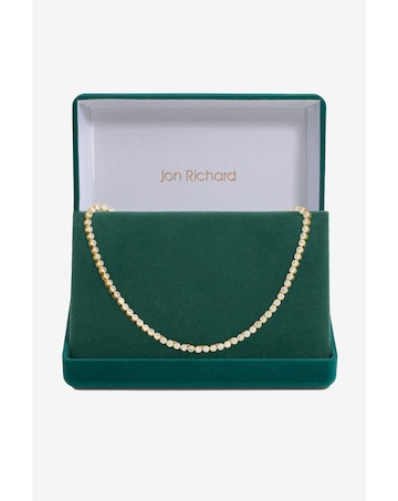 Jon Richard 14K Gold Plated Crystal Cubic Zirconia Tennis Necklace - Gift Box