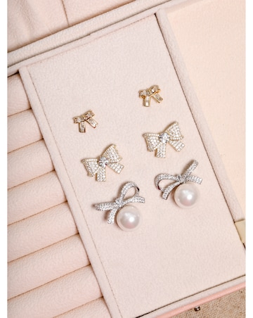 Jon Richard Gold Plated and Crystal Mini Bow Earrings