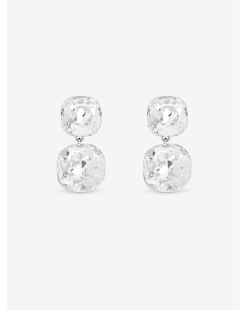 Jon Richard Rhodium Plated Crystal Statement Stone Drop Earrings
