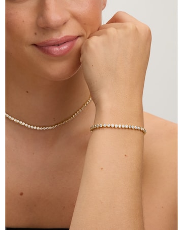 Jon Richard 14K Gold Plated and Crystal Cubic Zirconia Tennis Bracelet -Gift Box