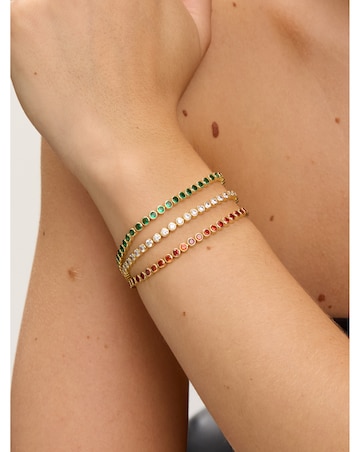 Jon Richard 14K Gold Plated and Crystal Cubic Zirconia Tennis Bracelet -Gift Box