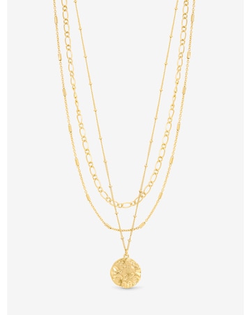 Mood Gold Molten Coin Multirow Pendant