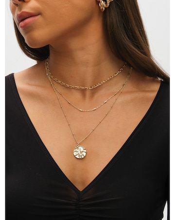 Mood Gold Molten Coin Multirow Pendant