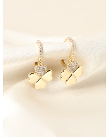 Mood Gold Plated Clover Earrings - Gift Boxed