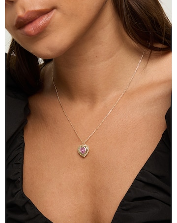 Jon Richard 14Ct Gold Plated Heart Birthstone Pendant - October