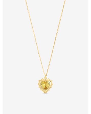 Jon Richard 14Ct Real Gold Plated Heart Birthstone Pendant - November