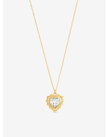 Jon Richard 14Ct Gold Plated Heart Birthstone Pendant - April