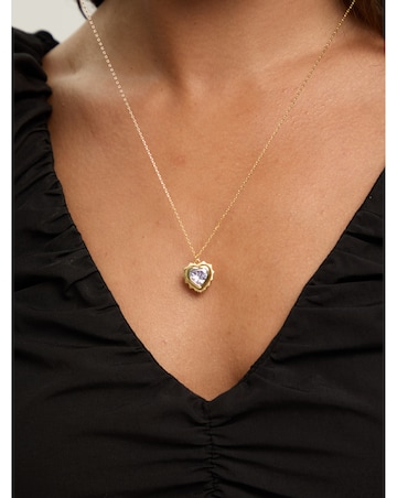 Jon Richard 14Ct Gold Plated Heart Birthstone Pendant - April