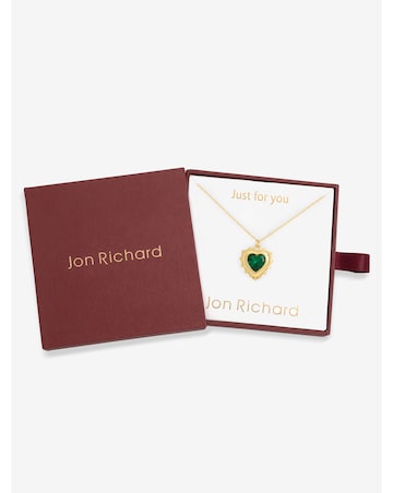 Jon Richard 14Ct Real Gold Plated Heart Birthstone Pendant - May