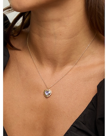 Jon Richard 14Ct Real Gold Plated Heart Birthstone Pendant - February