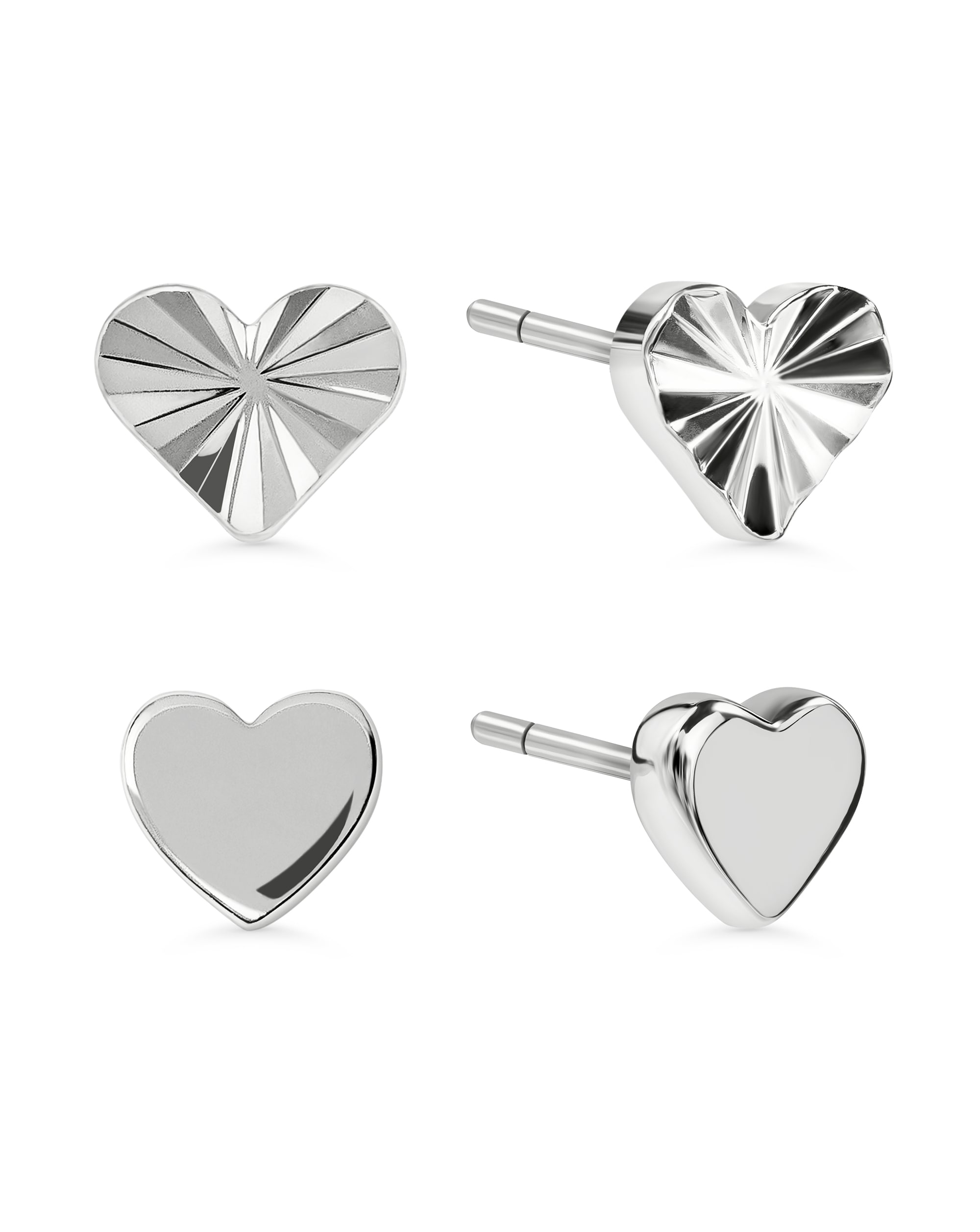 New In - Radley Silver Textured Heart Earrings