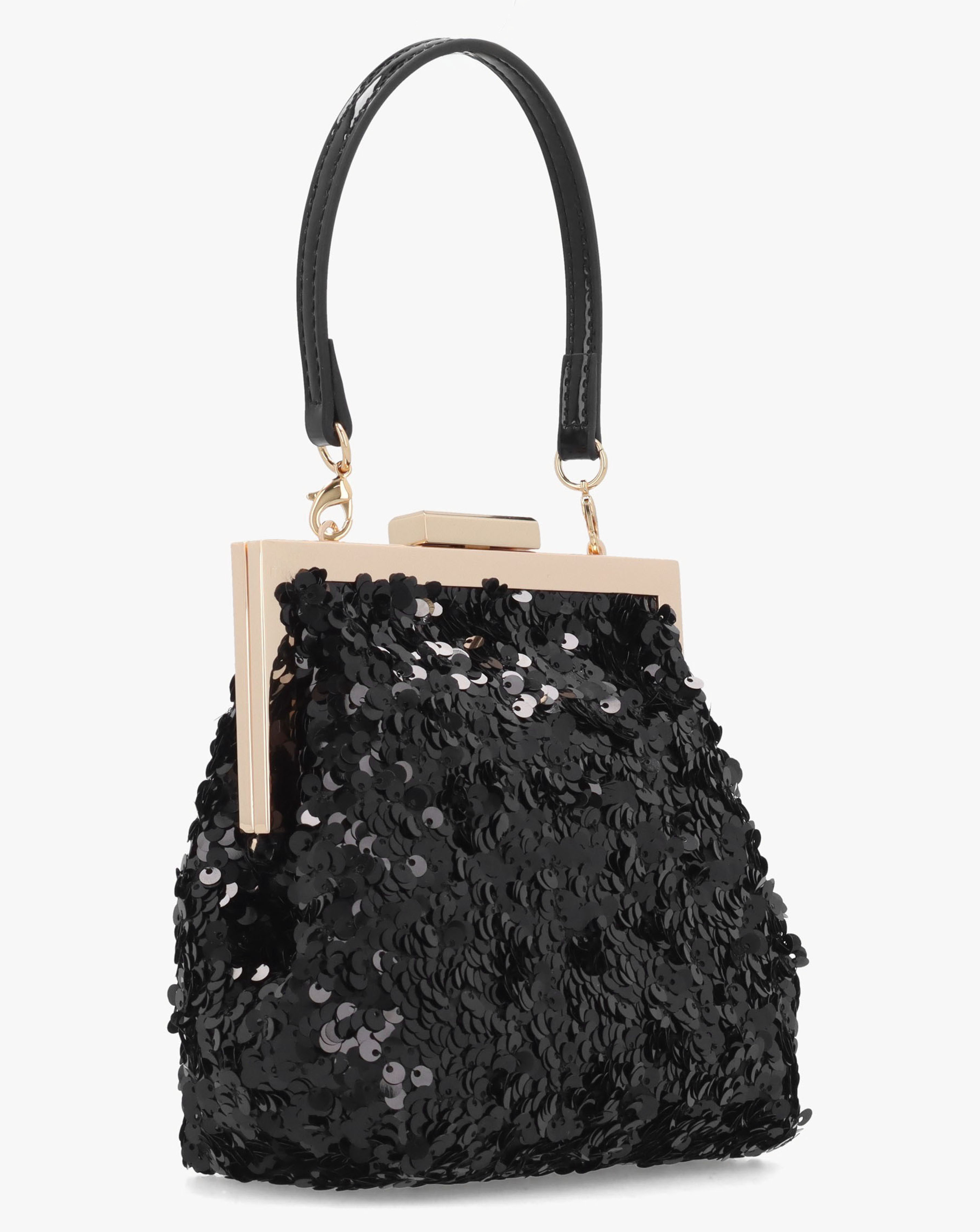 Love Moschino Black Sequin Frame Evening Bag | Simply Be