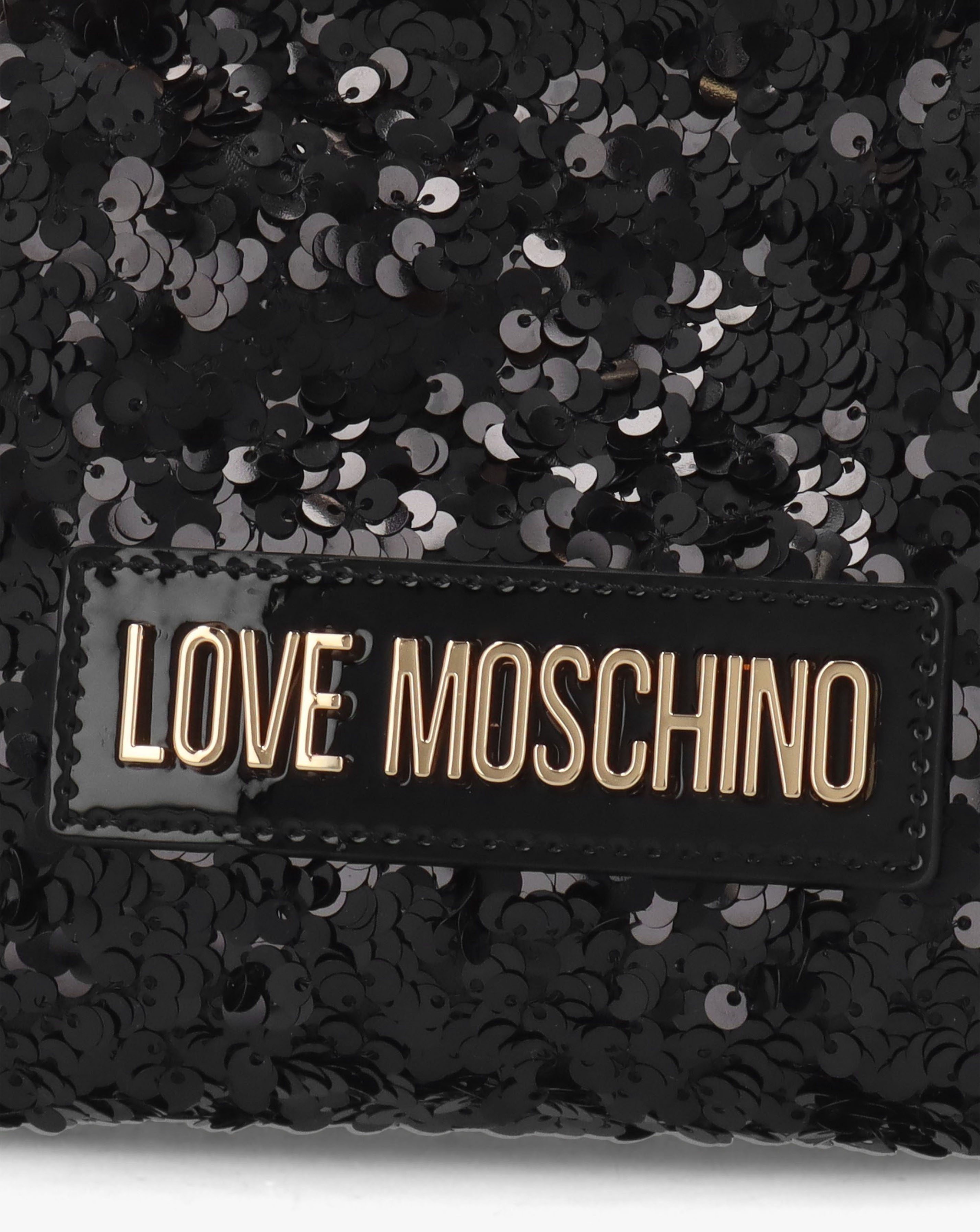 Love Moschino Black Sequin Frame Evening Bag | Simply Be