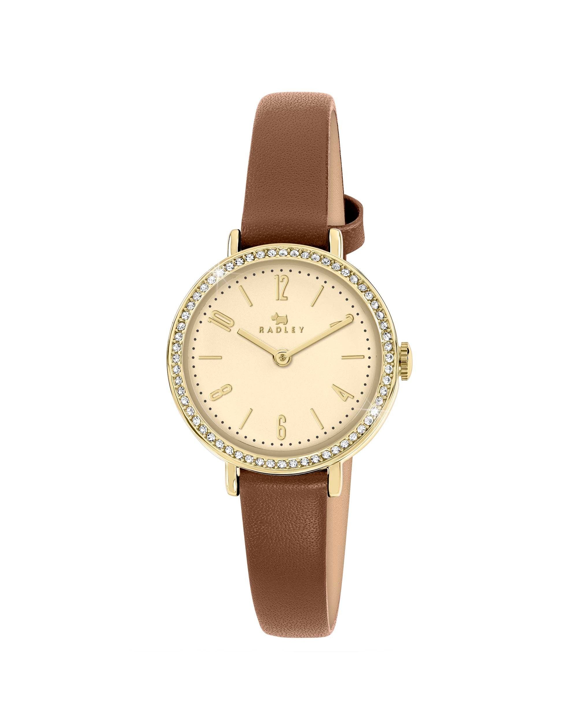 Radley Stone Set Cognac Leather Watch