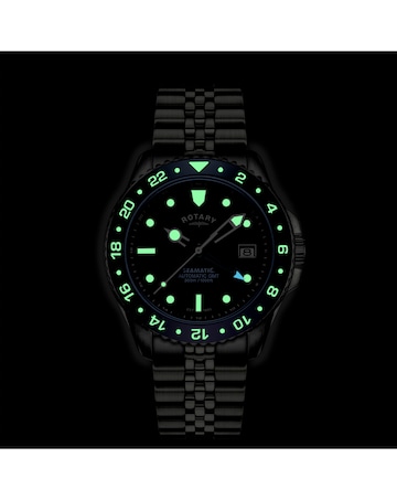 Rotary Men GMT Blue Dial Bracelet Watch