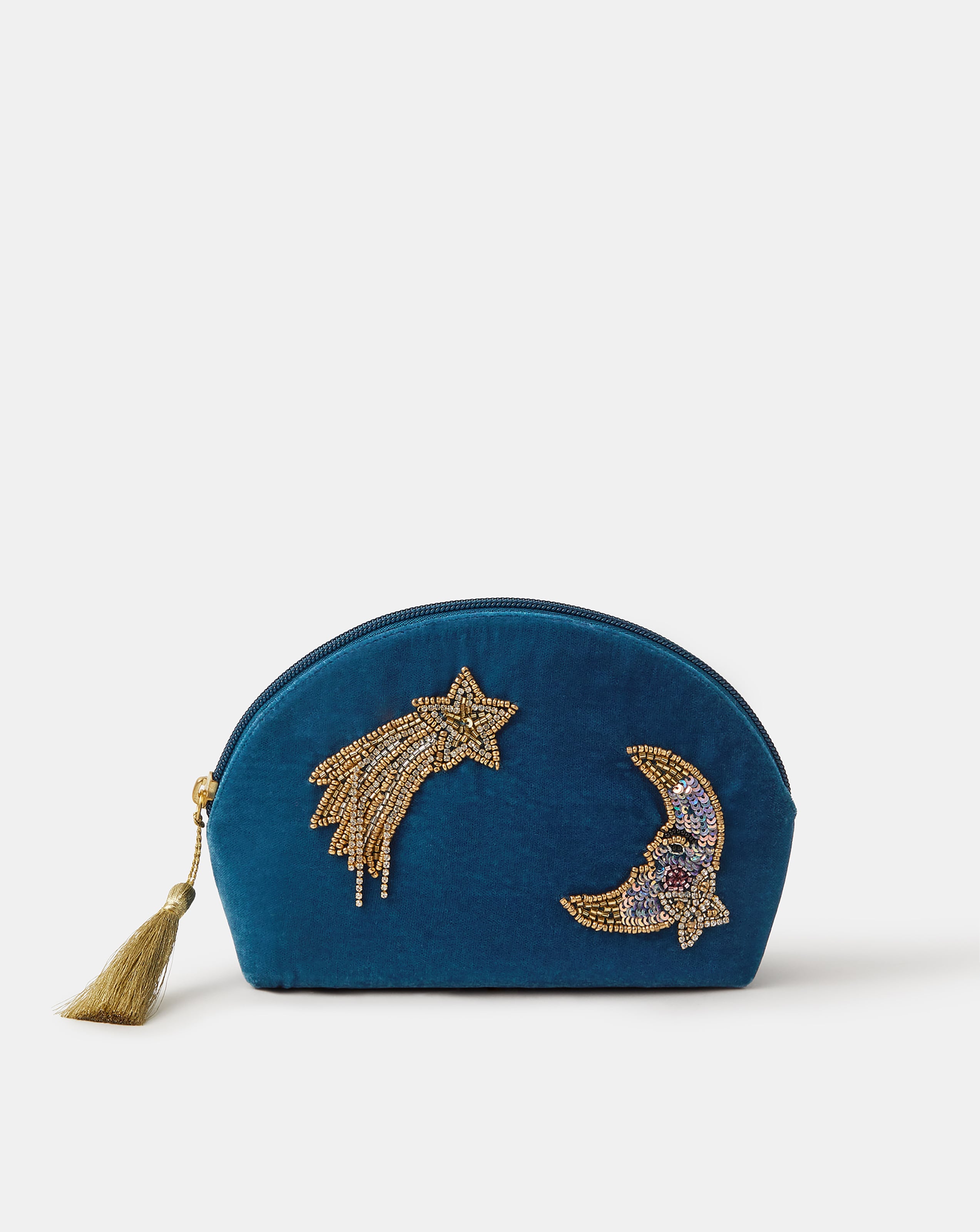 New In - Accessorize Star & Moon Velvet Pouch