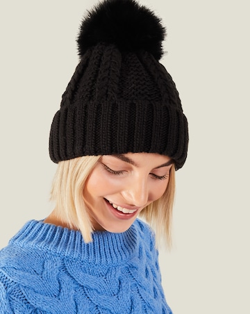 Accessorize Pom-Pom Beanie Hat