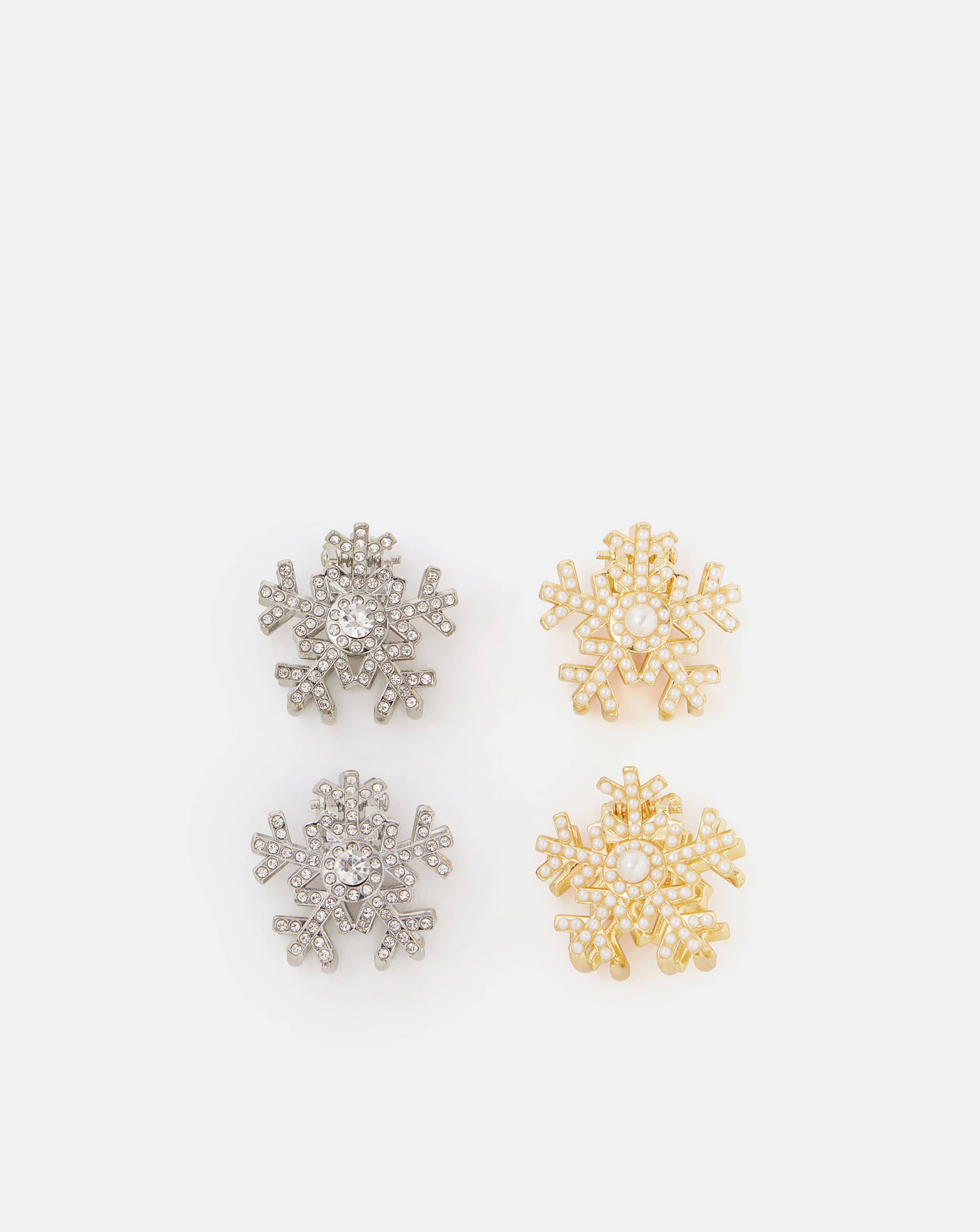 New In - Accessorize 4pk Mini Snowflake Clips