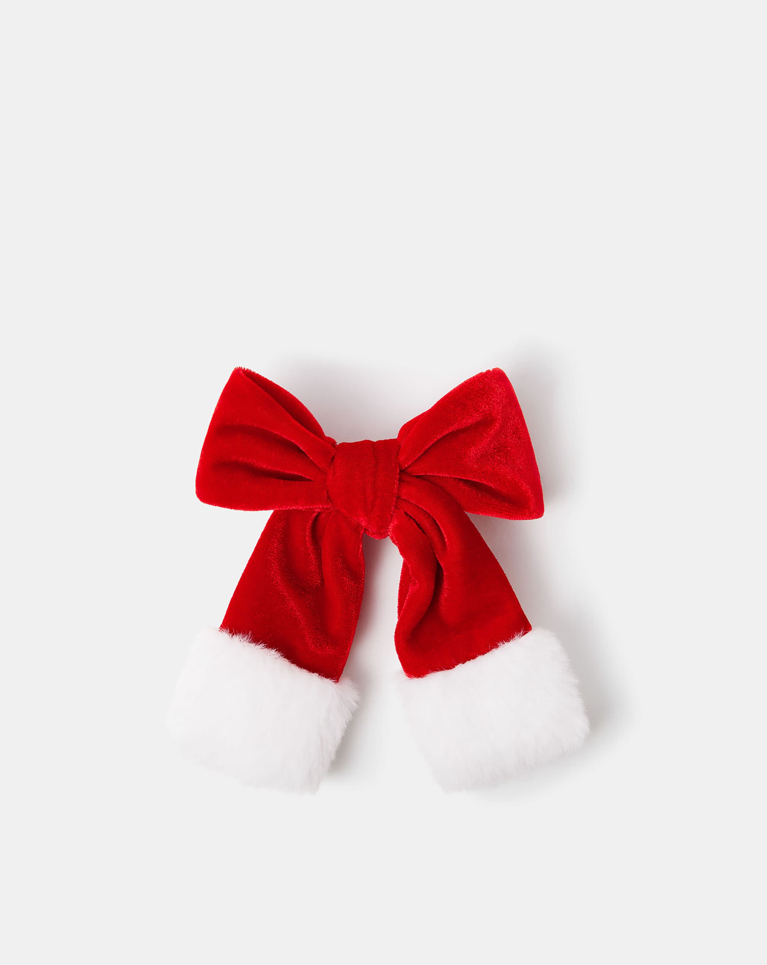 New In - Accessorize Fluffy Velvet Christmas Clip