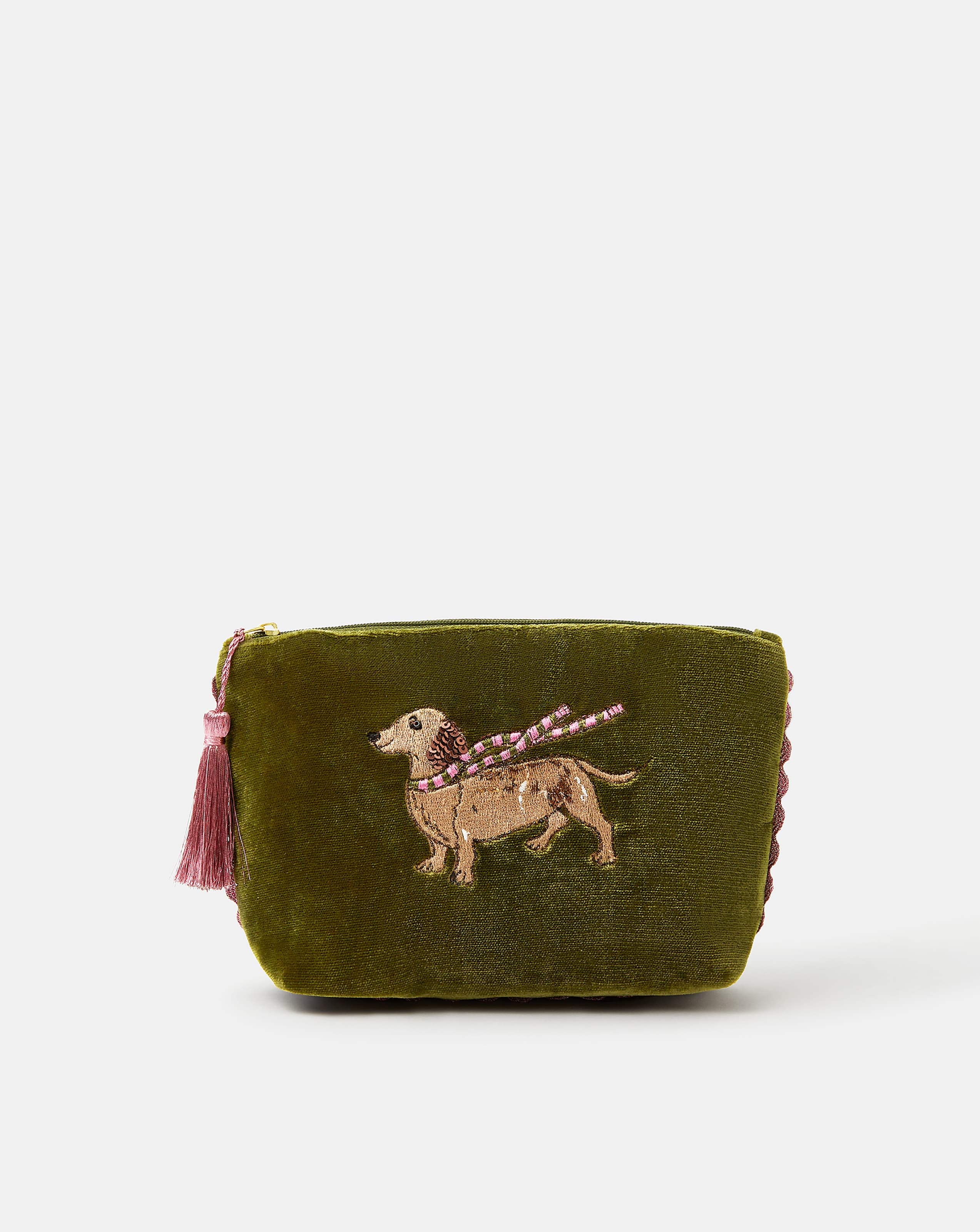 New In - Accessorize Sausage Dog Velvet Purse